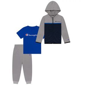 NWT Champion Toddler Boys' Active Hoodie, Joggers and T-Shirt Set